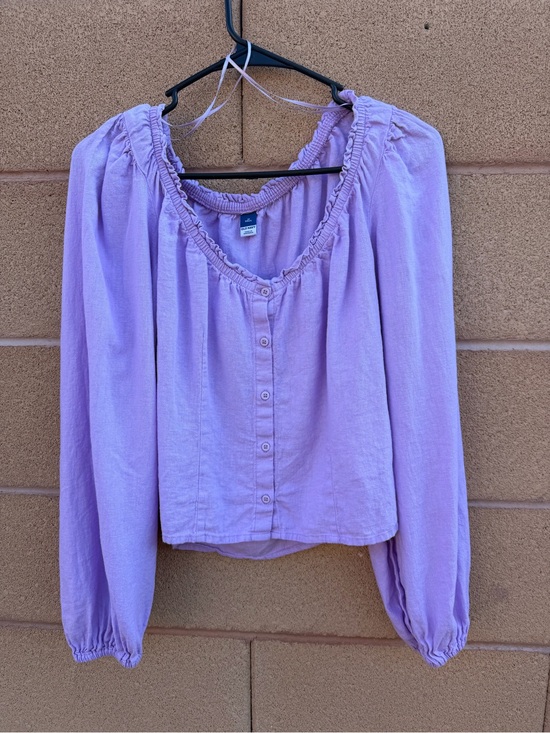 Old Navy Tops - Old Navy Lavender Button-Front Peasant Blouse